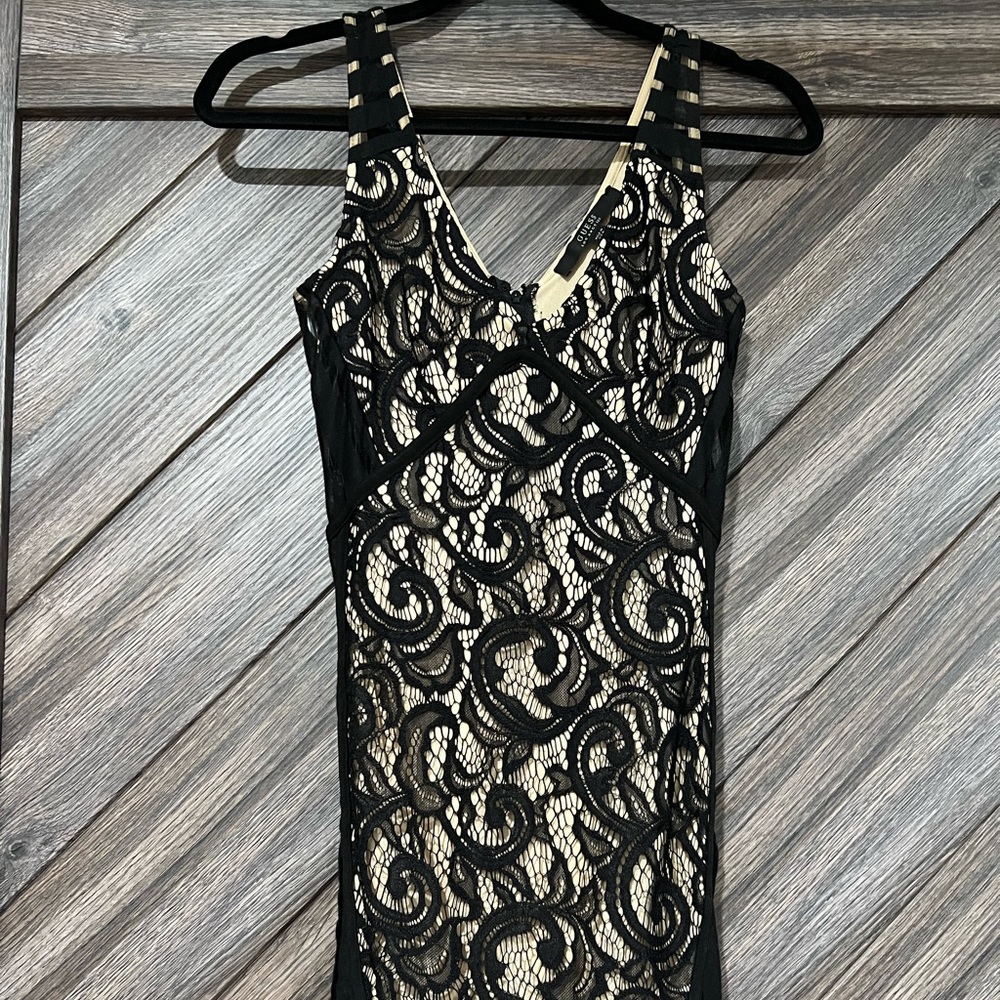 GUESS black and nude lace dress Size Small